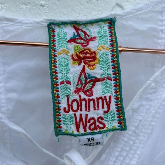 Johnny Was Womens Keyhole Embroidery Eyelet Daisy Dress White Size XS to Small - Picture 5 of 15